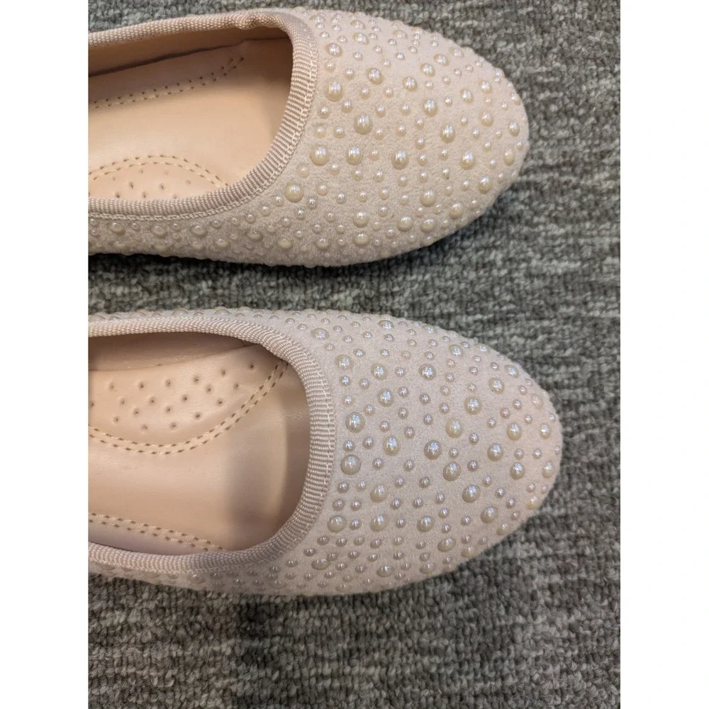 Lucky Top Kids Girls‎ Pearl Embellished Mary Jane Flats Blush Pink Size 3 Dressy